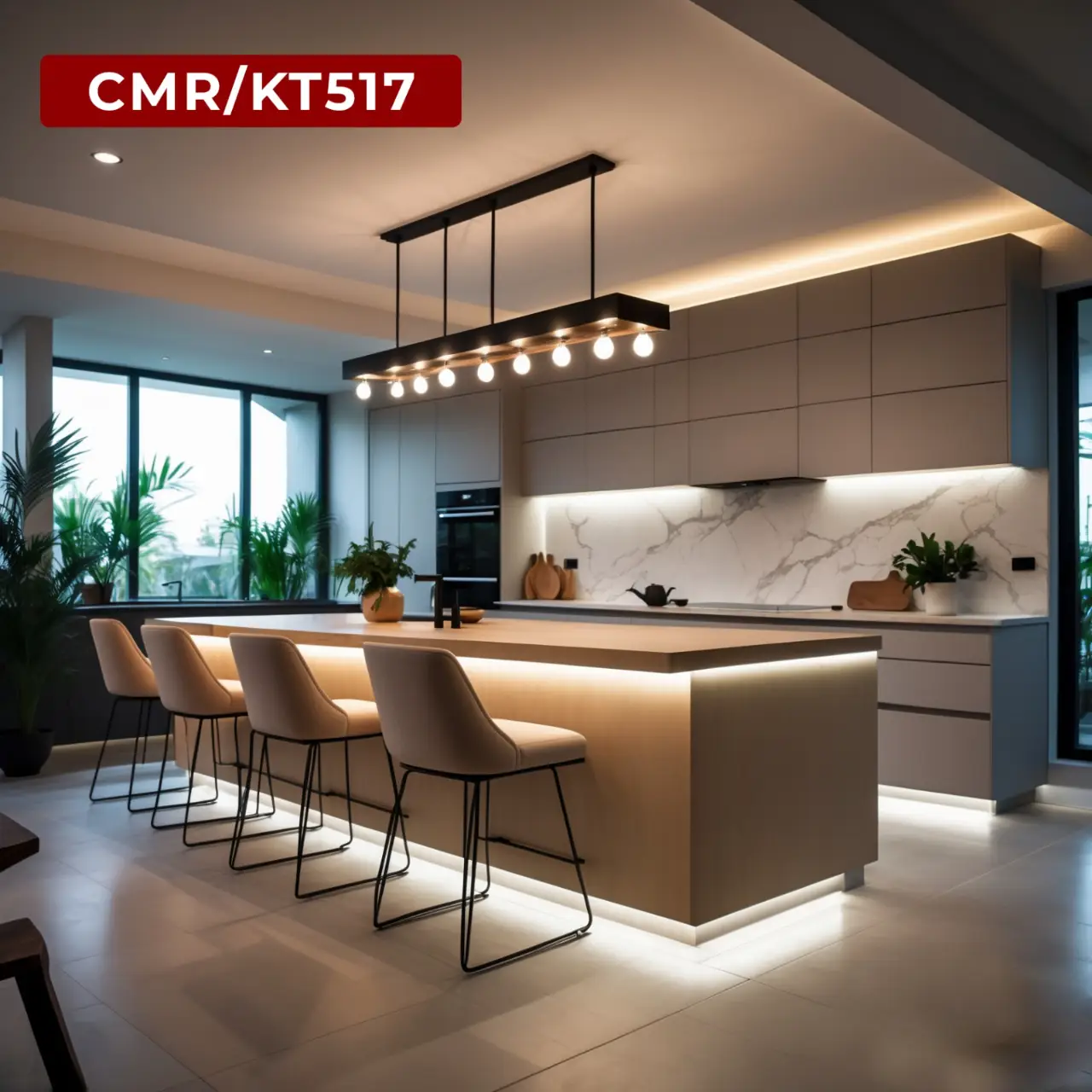 Open-Plan Kitchen Island with Bar Seating